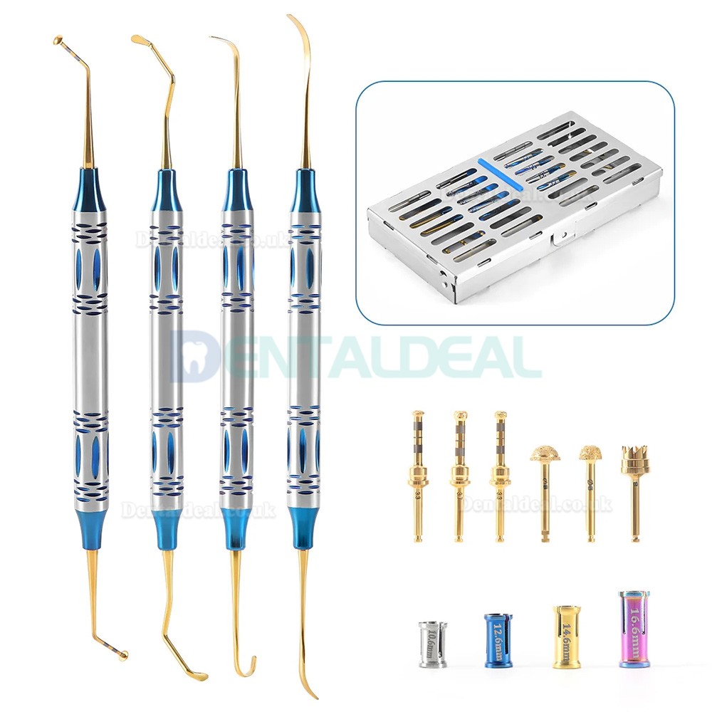 Dental Sinus Lift Elevation Kit with Implant Drills, Stoppers and Periosteal Separator